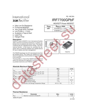 IRF7700GTRPBF datasheet  